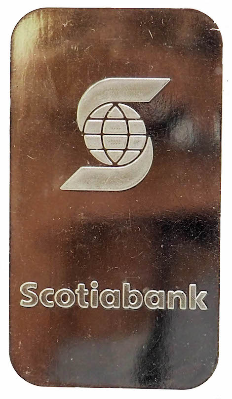 1 Oz Silver Scotiabank Bar - Gold Bars In Canada